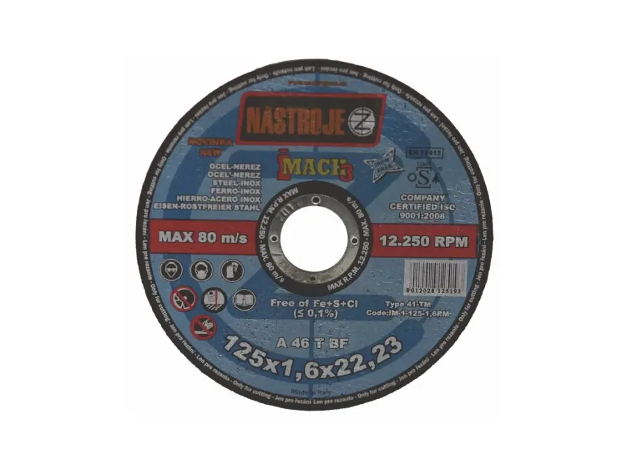 L 1001 úhlová bruska 125mm, 1010W, 10.000ot/min, kabel 4m, 2.2kg, 230V/CEE FLEX + 30 kusů kotoučů iMACH3 NÁSTROJE CZ IM-1-125-1,6RM